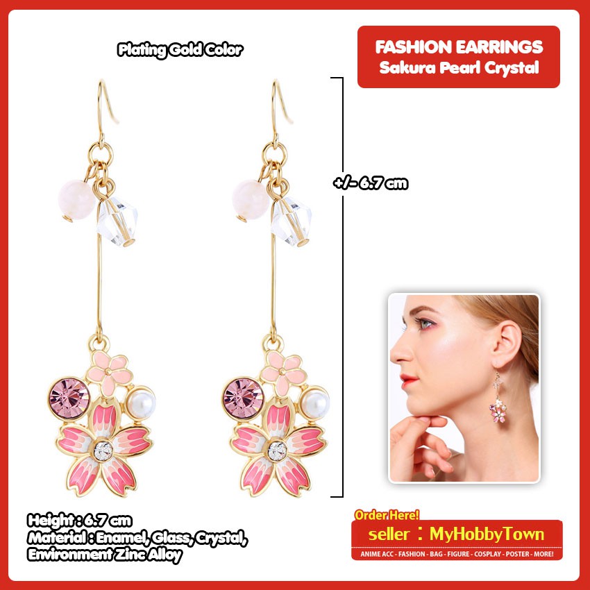 Anting Bunga Sakura Cherry Blossoms Lucu Kawaii Terlaris