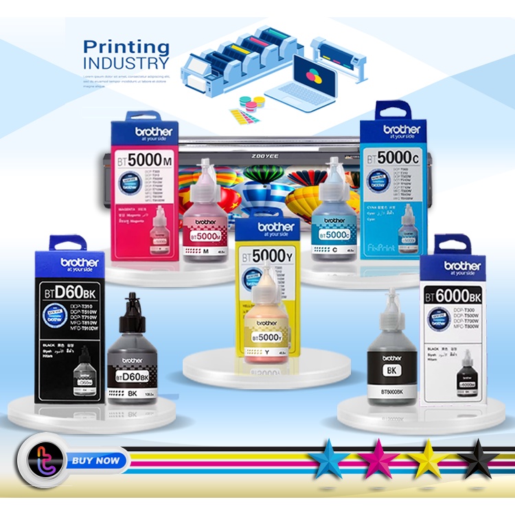 Tinta printer BROTHER BT5000 BT6000 D60BK DCP T710W DCP T300 DCP-T310 T800W T810DW T910DW