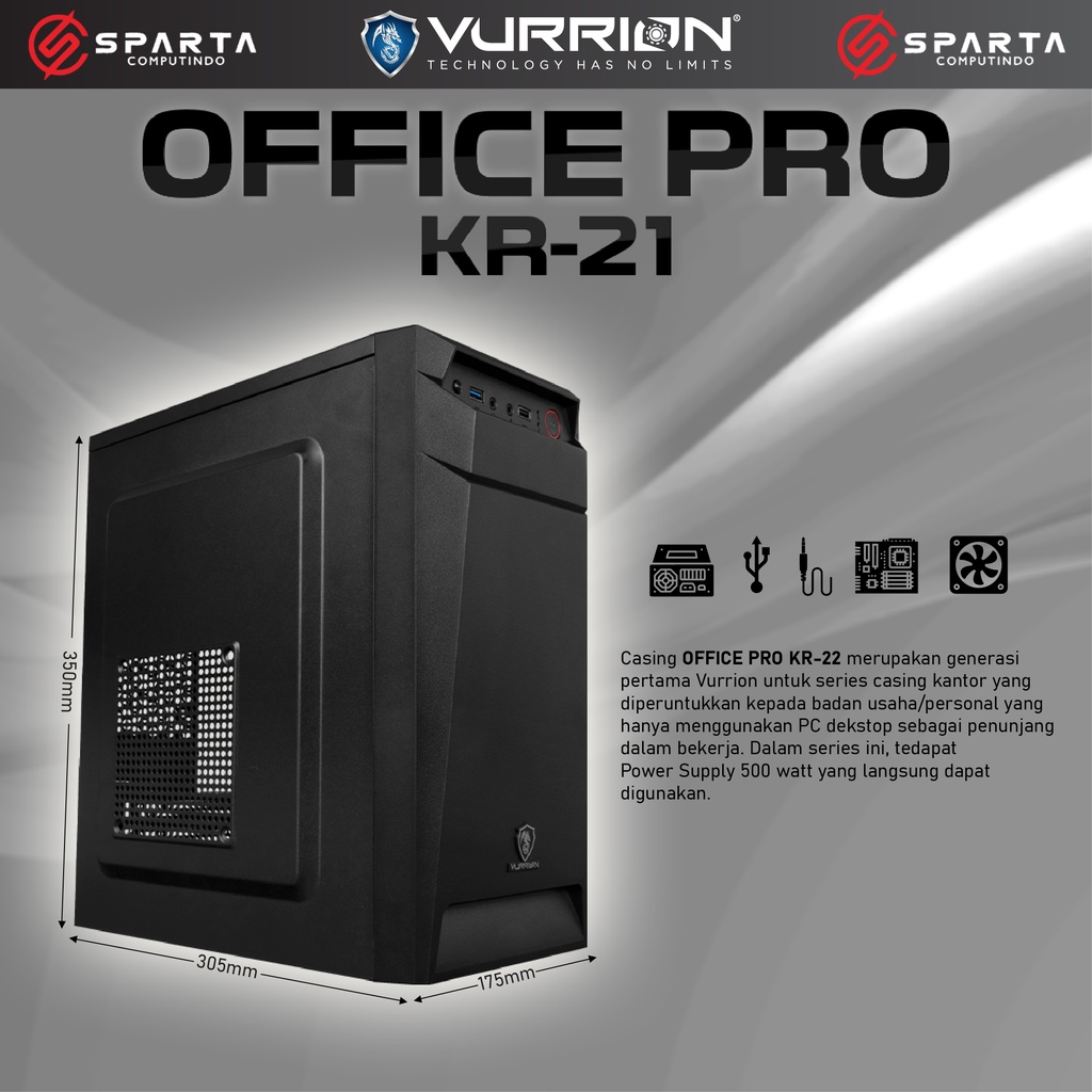 CASING VURRION OFFICE PRO KR21 INCLUDE PSU 500 WATT