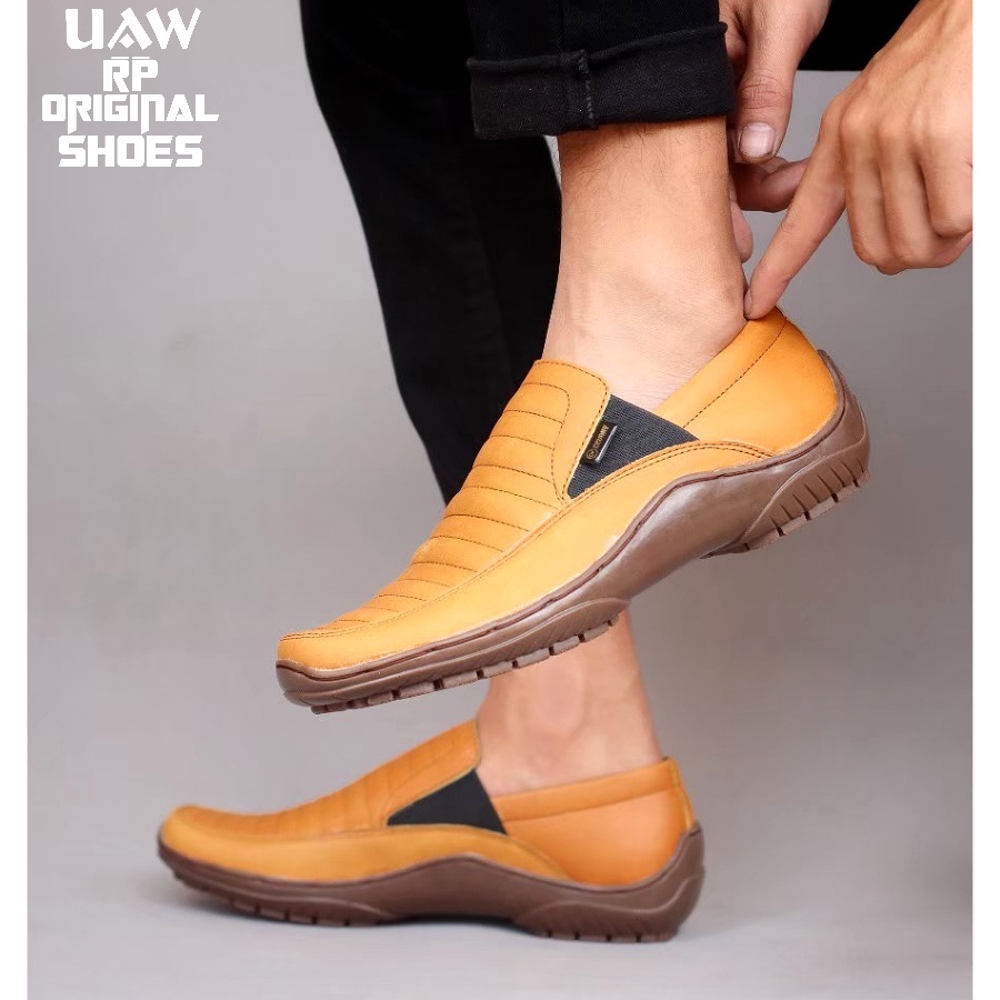 RP ORIGINAL x CEVANY - Sepatu Original Slip On | Cevany Cora Tan | Sepatu Kulit Slip On Pria