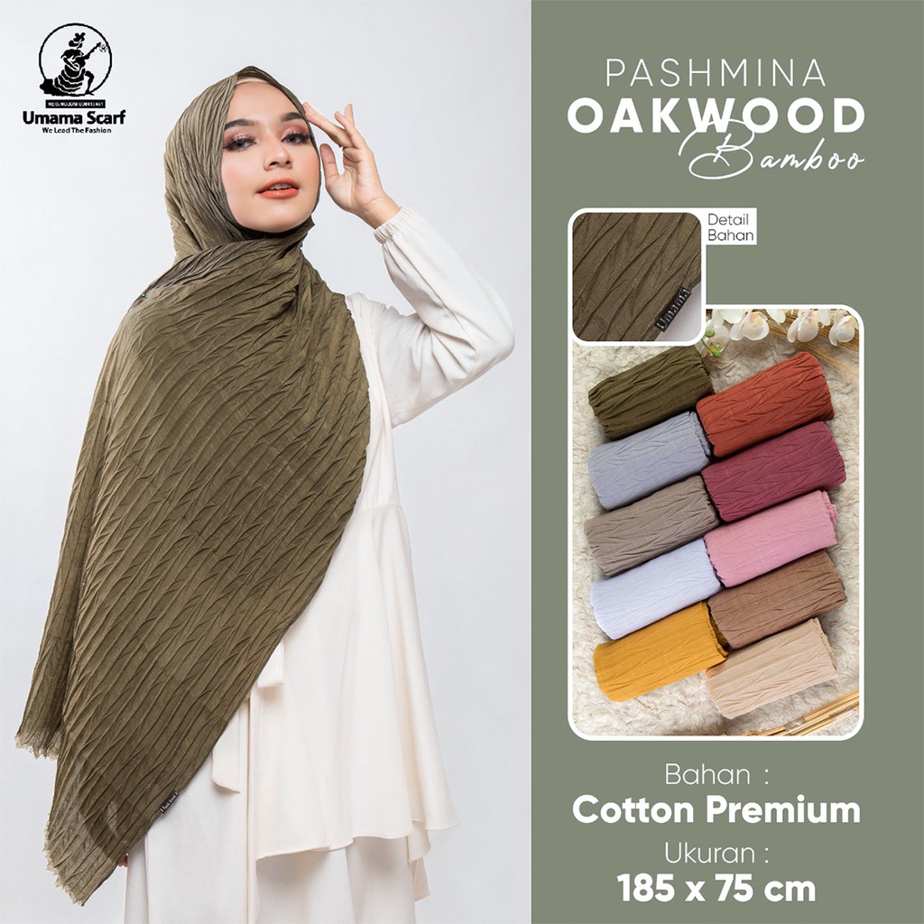 [𝓷𝓼𝓱] Plaeted Shawl / Pasmina Oakwood Plisket ZigZag Umama Original