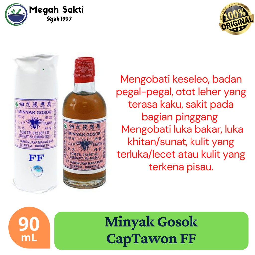 Jual Megah Sakti - Minyak Gosok Cap Tawon FF 90 ML - Minyak Gosok Nyeri ...