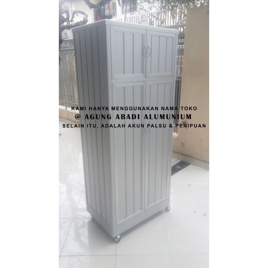 Lemari / Rak Piring Alumunium Model Fullbox Silver  Full Alumunium