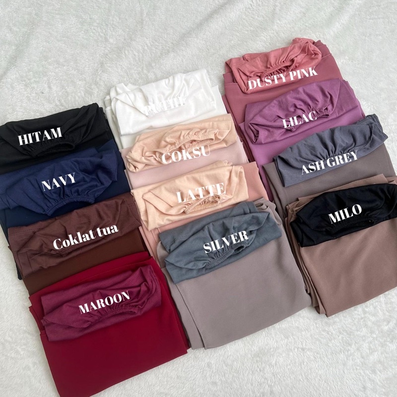 Pashmina Inner 2 IN 1 bahan adem Ceruty Baby Doll Super Premium