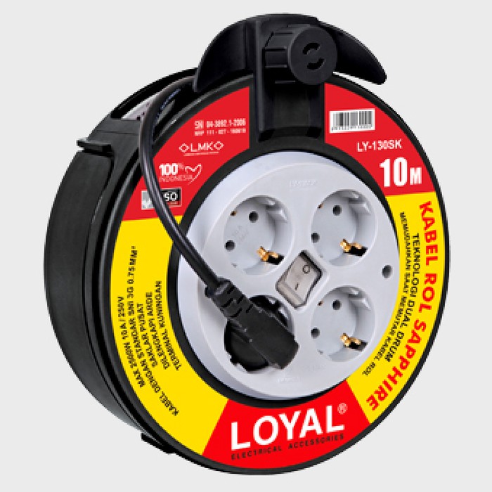 

Loyal Kabel Roll (LY-130SK) (PANJANG KABEL 10M + SAKLAR INDIKATOR) (SNI)