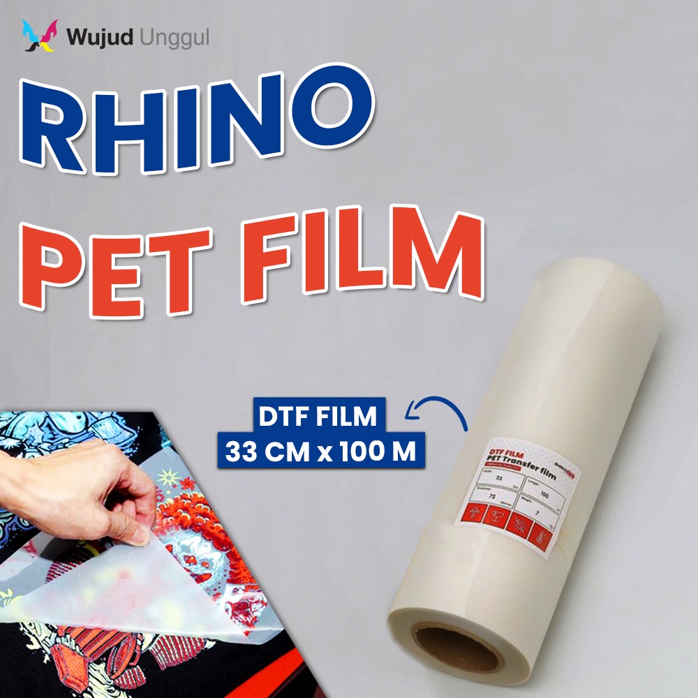 

PET FILM DTF RHINO 1 ROLL 33 x 100 CM KUALITAS PREMIUM
