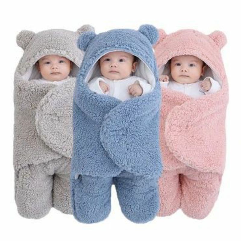 Selimut Bayi Karakter Slimut Bedong Bayi Instan Baby Blanket Bulu Halus