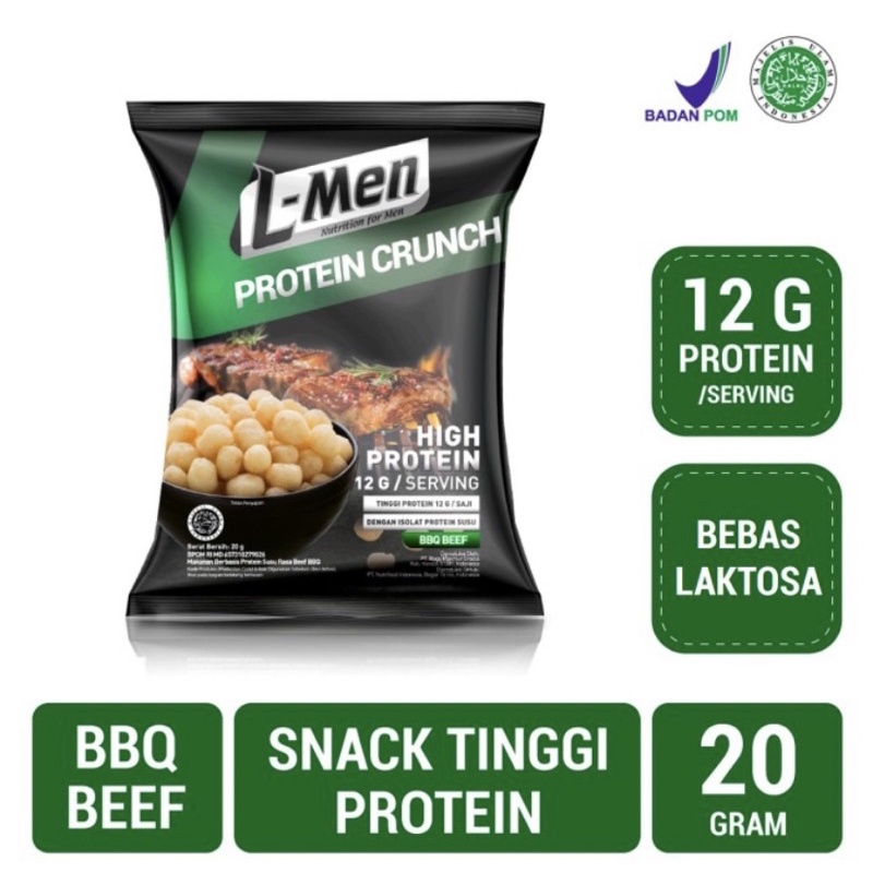 [CASHBACK 5%] L-Men Protein Crunch BBQ Beef (20gr)