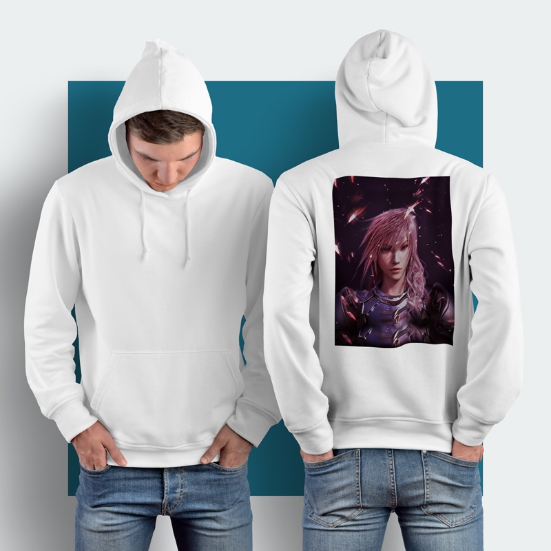 Hoodie Final Fantasy 13 FF XIII Lightning Hoodie Jumper Casual Pullover Hoodie Unisex [Bisa COD] New