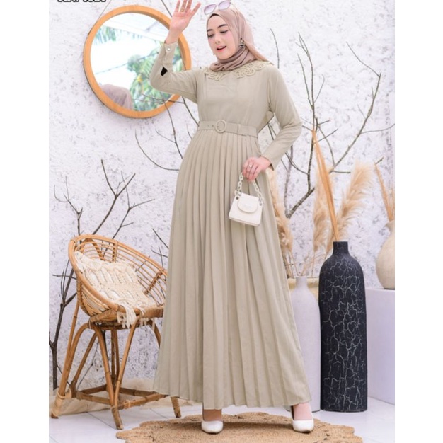 GAMIS ZHANA PLISKET POLOS TERBARU