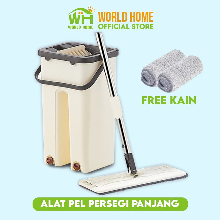 Alat Pel Praktis Ultra Mop Briny Brown Bentuk Persegi Panjang Untuk Perlengkapan Rumah Pel Praktis WFS