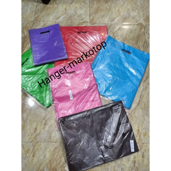 shopping bag kantong belanja plastik online HD plong ukuran. 25 x 35