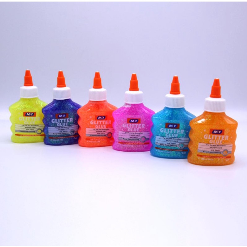 

Neon Glitter Glue Lem Glitter Cair 100ml untuk Prakarya Scrapbook dan Slime mirip Elmer`s