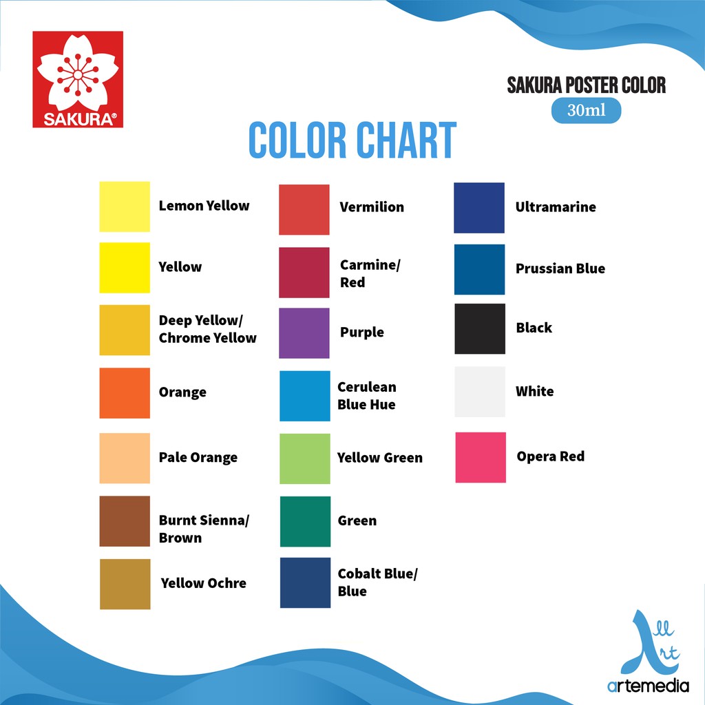 

H7Y Sakura Poster Color Paint 30ml Warna Cerah 21 Pilihan