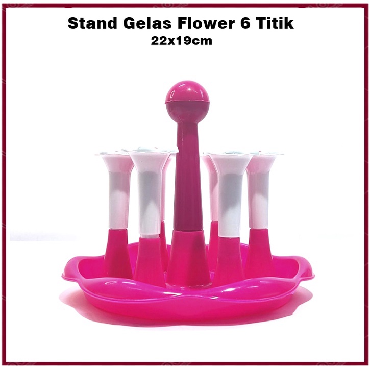 Stand Gelas Flower 6 Titik