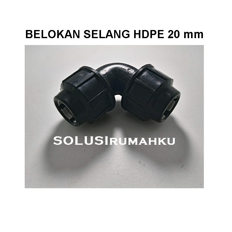 Knee Polos HDPE 1/2" Knie Selang ke Selang PE Hitam Selang PDAM 1/2