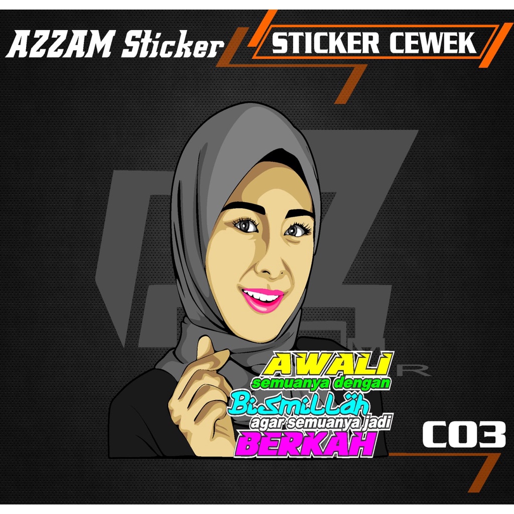 Stiker Cewek vector Cewek hijab Sticker decal mobil TRUCK Sticker KATA KATA TRUCK MOBIL custom Stick
