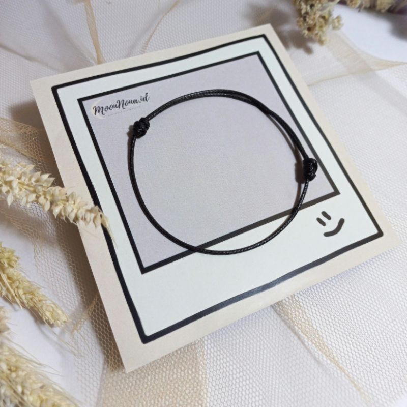 Gelang Tali Hitam  / Gelang Tali Korea / Gelang Hitam / Gelang Cowok / Gelang Cewek /Gelang Hitam Po