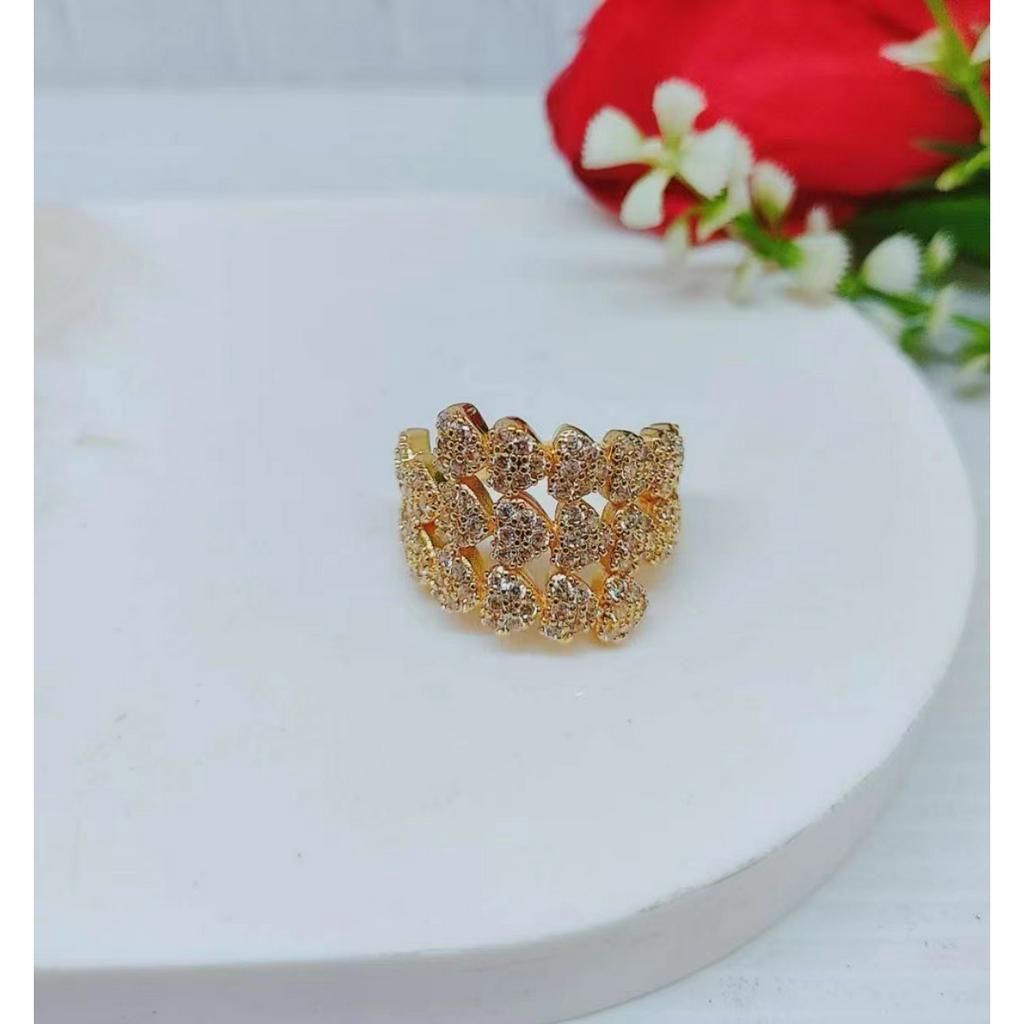 Cincin Xuping Mata Full Lapis Emas Perhiasan Fashion R085/086