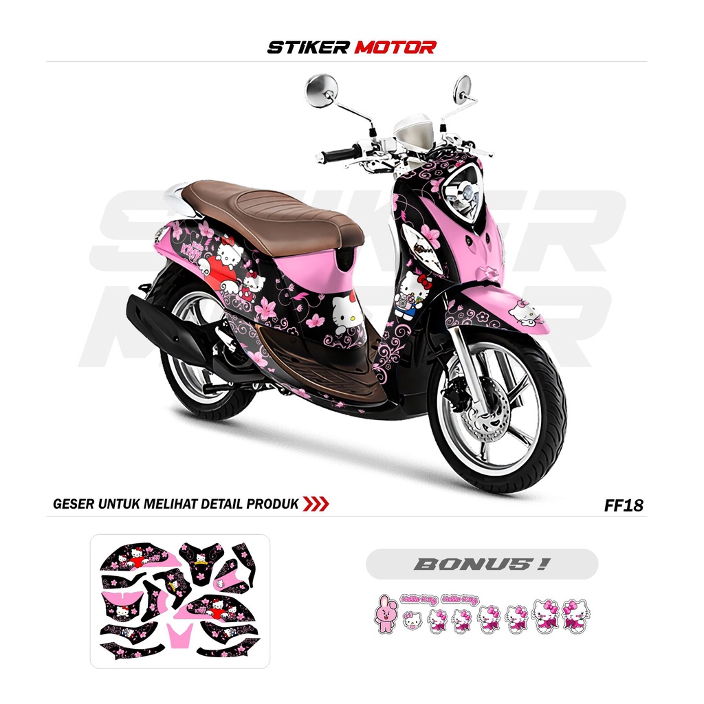 DECAL STIKER FINO FULLBODY FF18 HELLO KITTY STICKER SETIKER STRIKER STEAKER MOTOR FINO 125 NEW GRAND