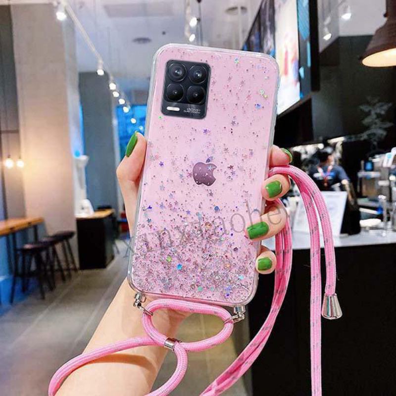 Case Tali Nagita Realme 8 8 Pro Lanyard Glitter Gantungan