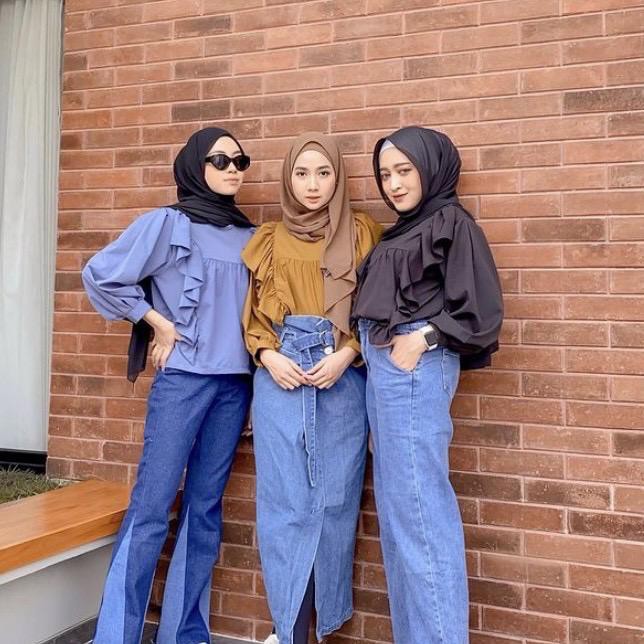 1KG MUAT 5PCS | RIANA TOP BASIC SHIRT HITS OOTD SELEBGRAM FASHION GROSIR MURAH WANITA