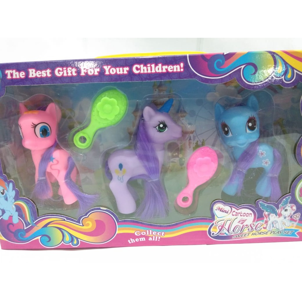 Mainan Anak  Figur Kuda Pony - Figure my Little Pony 3 Pcs - 536-9