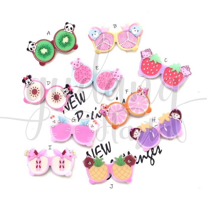 Jepit Rambut Kaca Mata Buah Hairclip Motif Fruit Glasses GH 213065