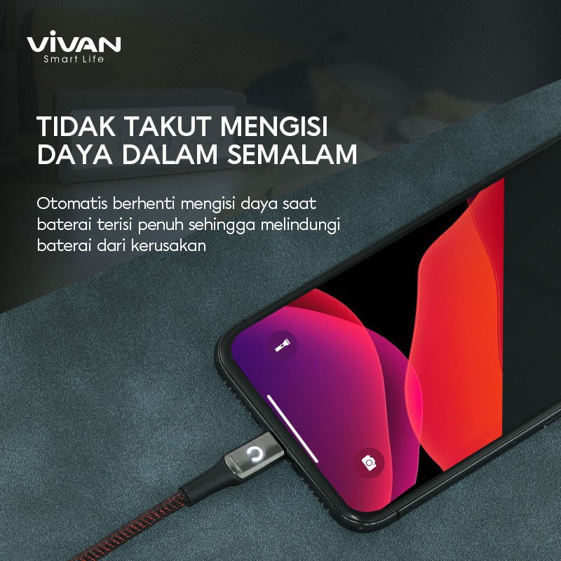 VIVAN KABEL LIGHTNING VZL100 - AUTO SMART POWER 100% ORIGINAL VIVAN