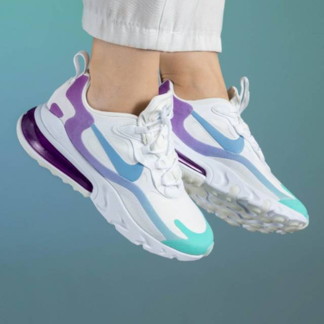 nike air max 270 react white light blue aurora green