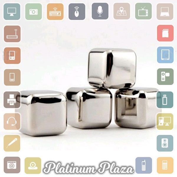 Reusable Stainless Steel Ice Cube 4 PCS / Es Batu Stainless - W00043`60Z0GT-