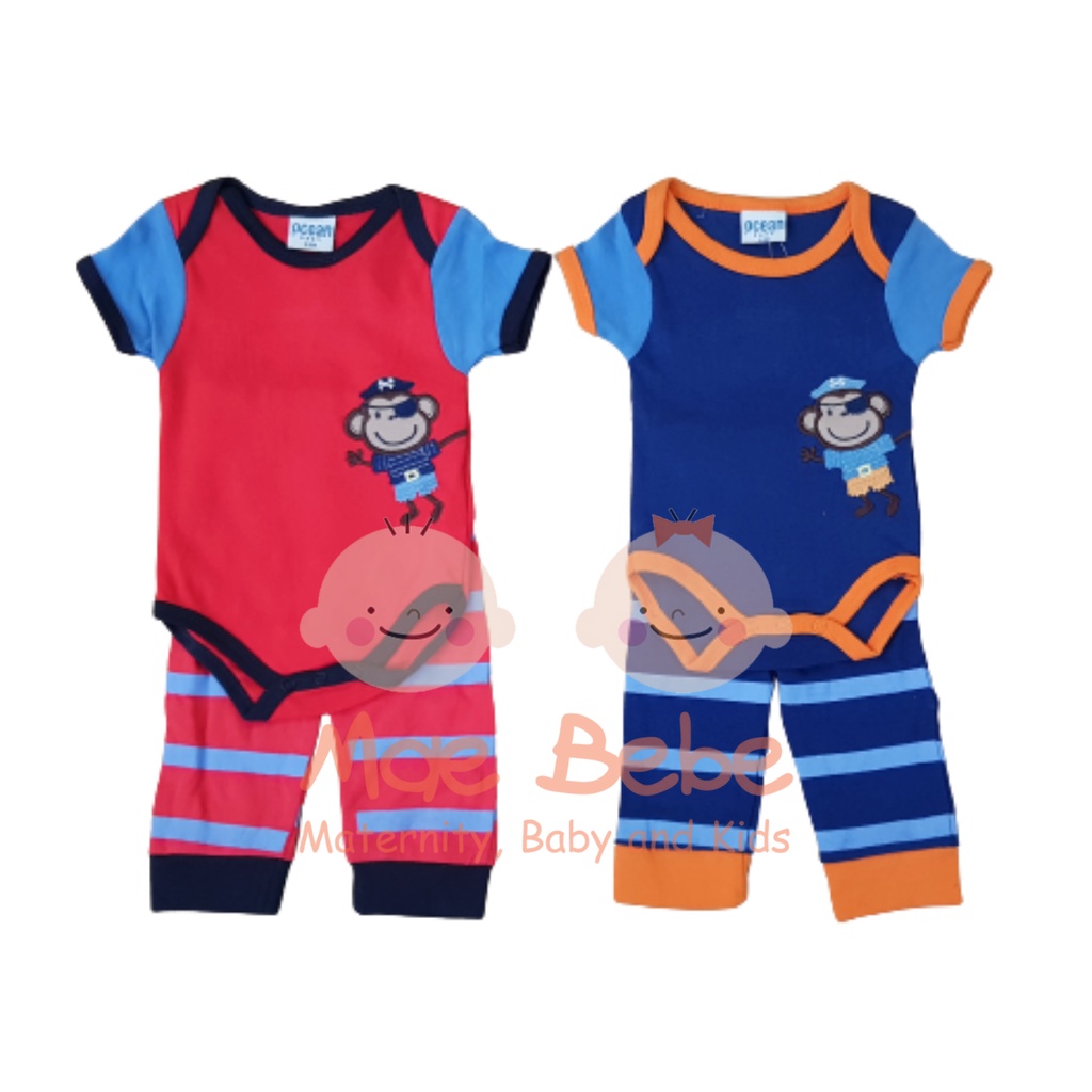 SALE Ocean 2 In 1 Setelan Jumper Pendek Celana Panjang Baju Set Bayi