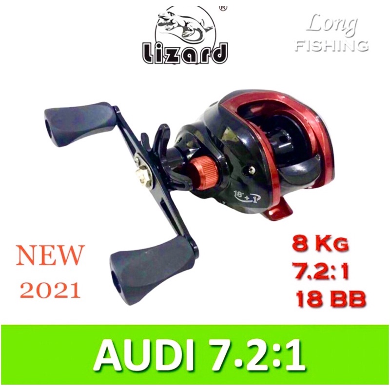 Reel BC LIZARD AUDI 7.2:1 AUDI 8.1.1 Drag 8Kg Handle Kiri Original Reel Baitcasting Murah Berkualita