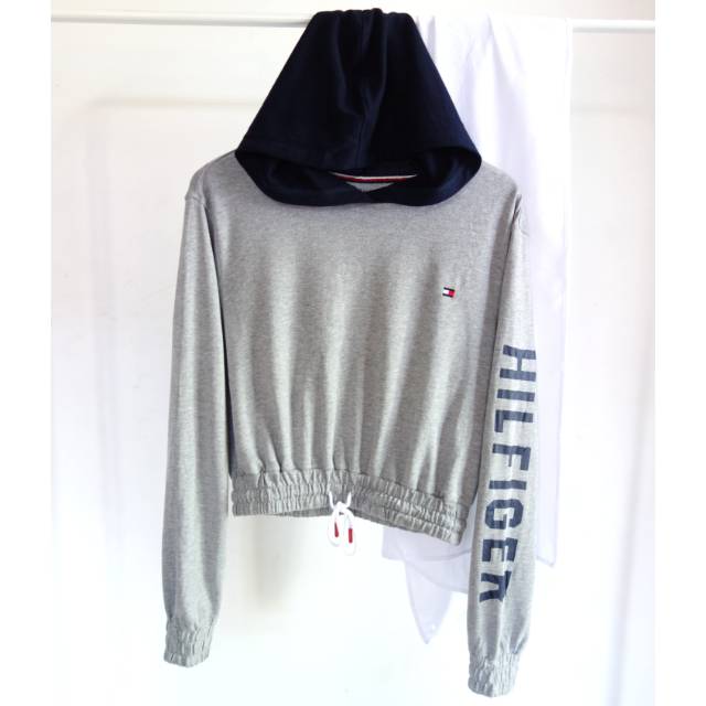 TOMMY HILFIGER Original Crop Hoodie Sweater Preloved Second Branded