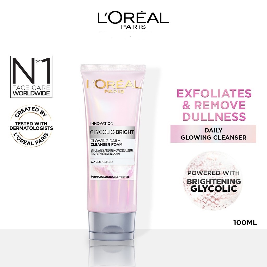 LOREAL PARIS GLYCOLIC BRIGHT CLEANSER FOAM