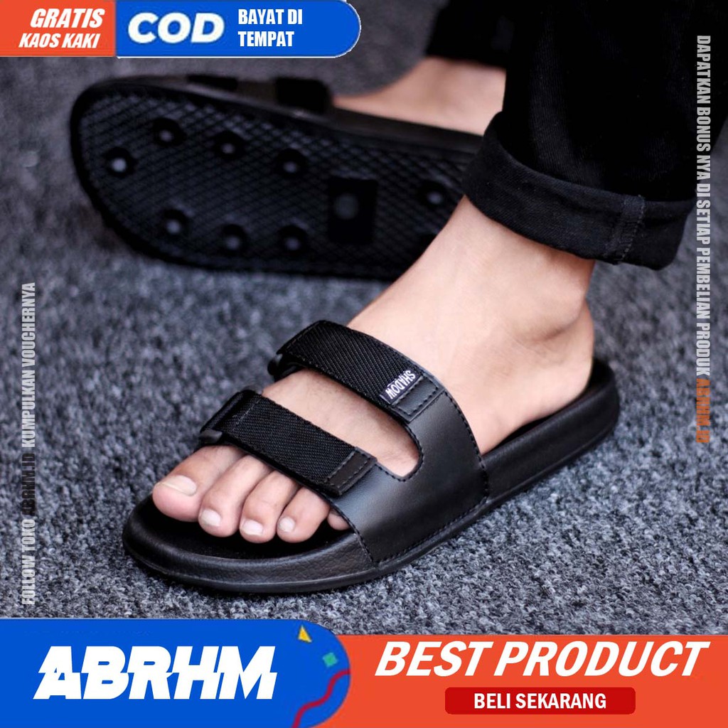 ABRHM x HELIK Sandal Slide Pria Sandal Slop Original Distro Sendal Selop Cowok / Cowo Keren Kekinian