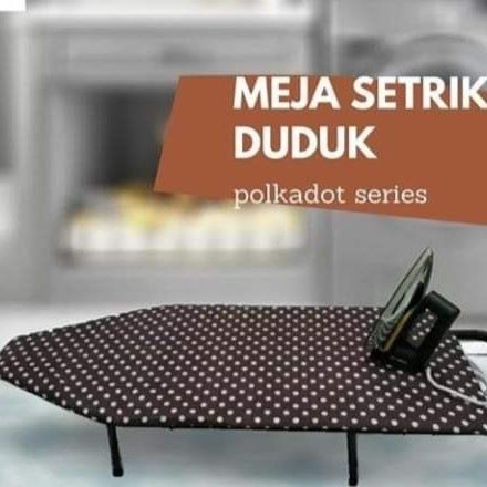 MEJA ALAS SETRIKA LIPAT DUDUK LESEHAN MOTIF POLKADOT