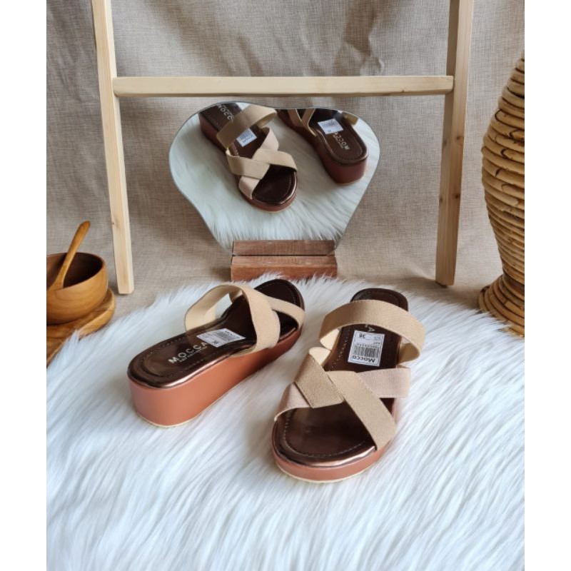 ABBUSHOES DL 61 wedges sandal karet wanita 5cm