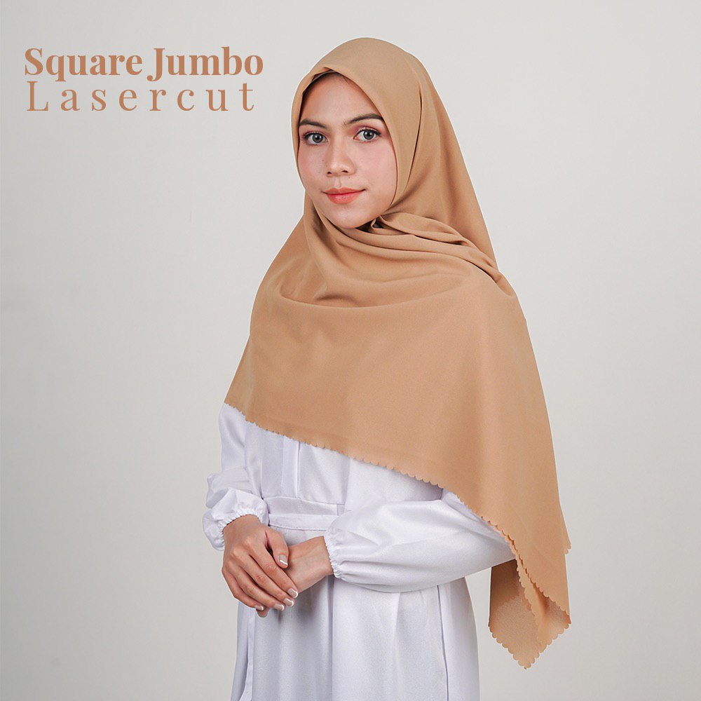 Square Jumbo Syar'i Lasercut | Hijab Segi Empat Jumbo Syar'i Lasercut