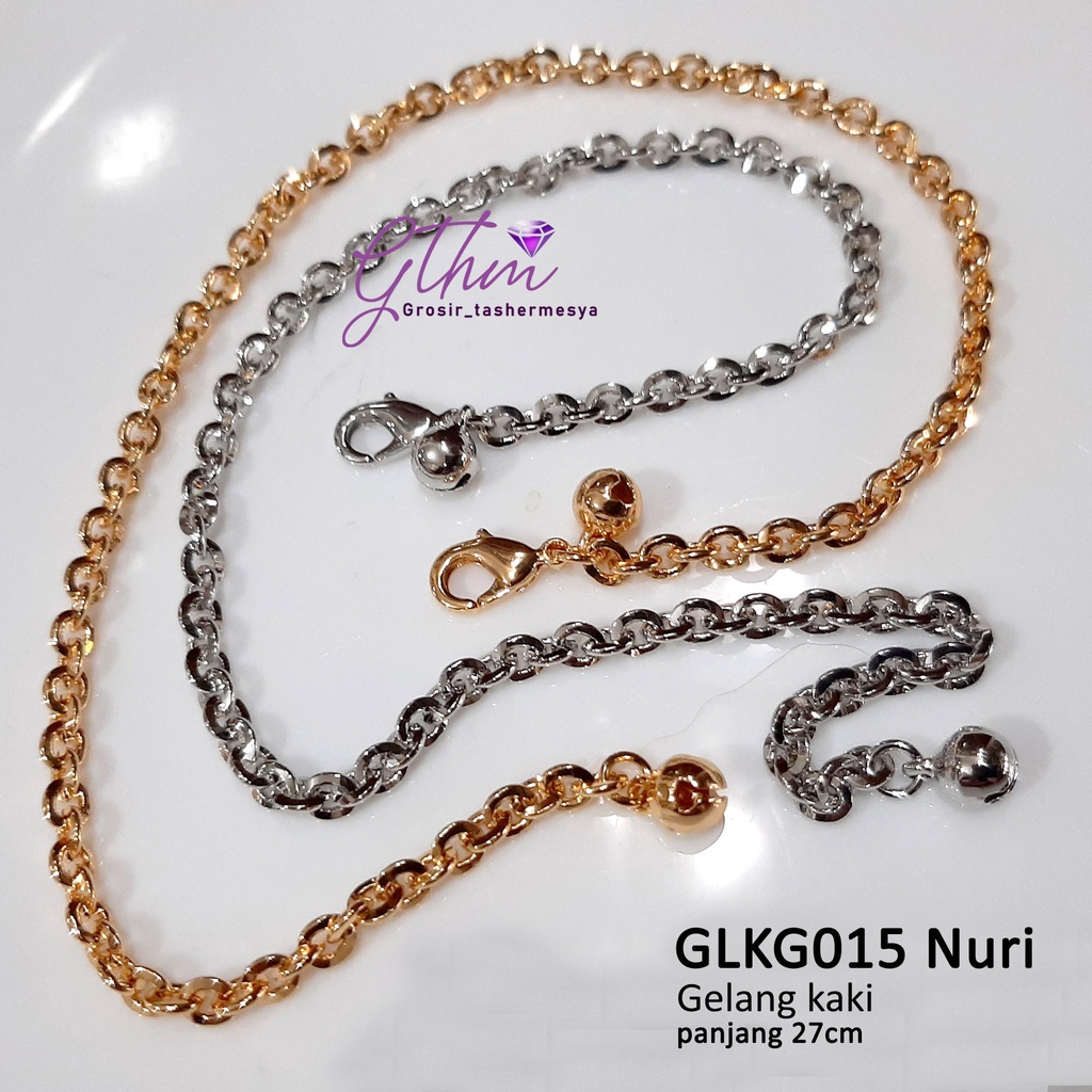 Gelang Kaki Nuri Gold Plated Jewelry Anti Karat Perhiasan Fashion Import GLKG015 Gthm