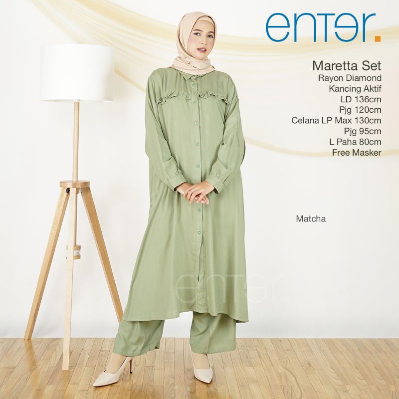 MARETTA SET LONG TUNIK JUMBO RAYON DIAMOND POLOS BY ENTER