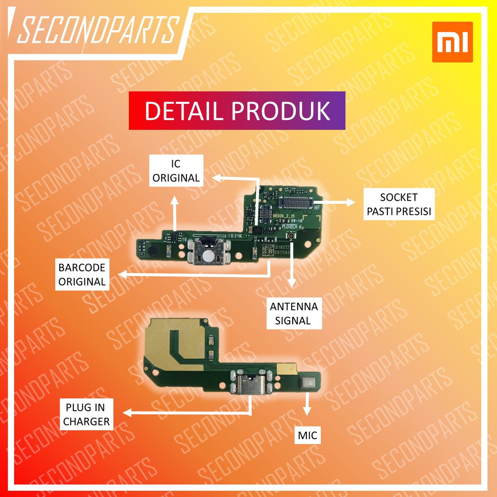 KONEKTOR CHARGER PAPAN MIC PLUG IN XIAOMI REDMI 6A / 6 ORIGINAL COPOTAN