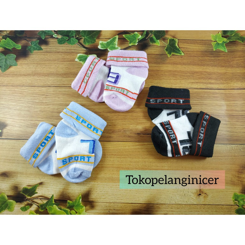 Kaos Kaki Sport Bayi 0-12Bulan Lembut Motif unik Tokopelanginicer