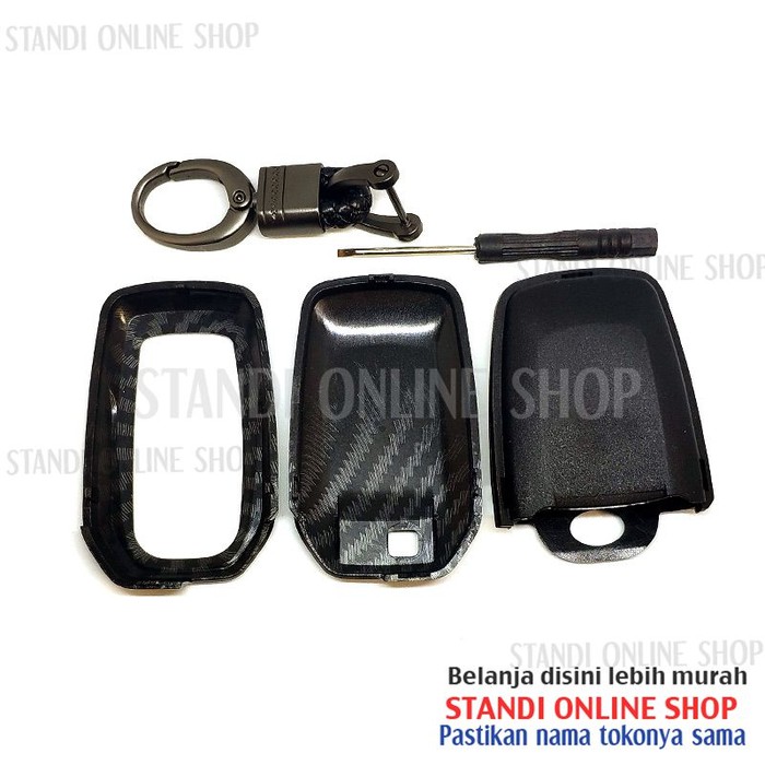 Cover Smartkey Sarung Kunci Toyota All New Alphard Carbon Hitam