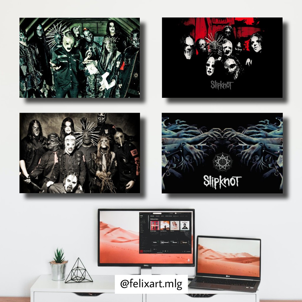 Poster Kayu Slipknot poster band Aesthetic Poster Frame Kayu Metal Rock