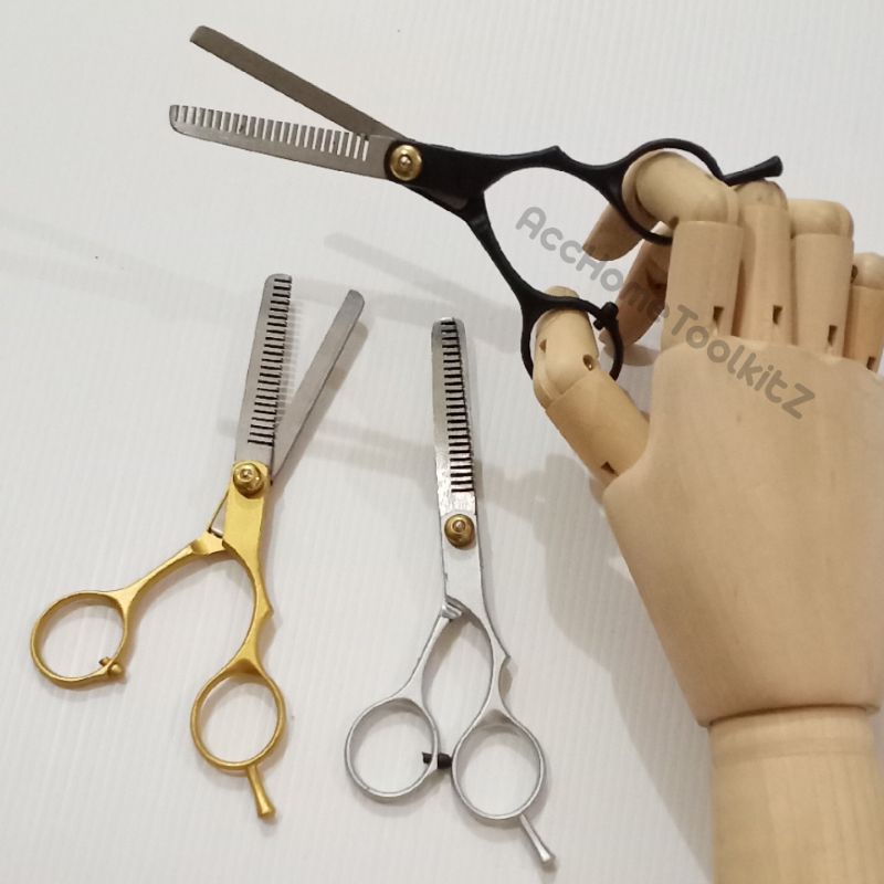 Gunting Rambut sasak Gerigi Stylish Stainless Steel Scissors / Gunting Potong Rambut Penipis / Zigzag / Shaggy