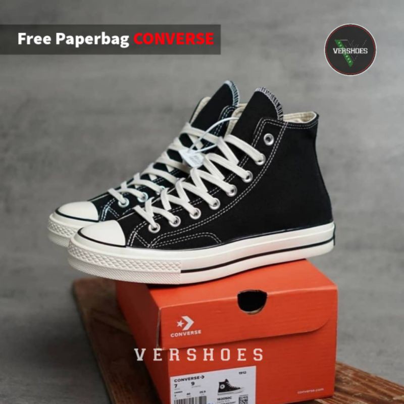 (BISA COD) SEPATU CONVERSE CT PEACE MINUSONE flowers HIGH GLOSSY Premium EGRET-70's black
