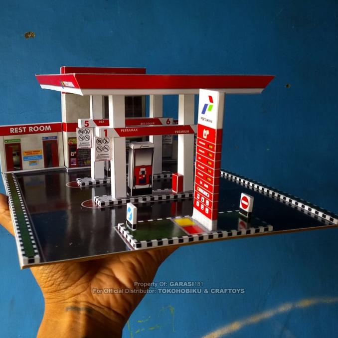 Diorama Diecast Skala 1/64 - Miniatur SPBU Pertamina