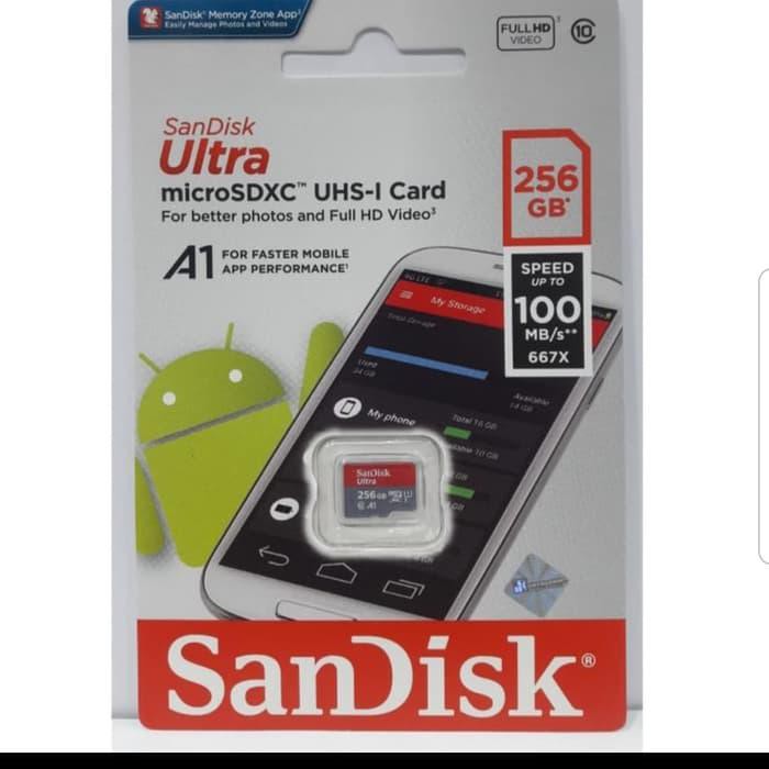 MEMORY CARD SANDISK MURAH KAPASITAS 256GB SANDISK ULTRA MICROSDHC REAL AWET TAHAN LAMA