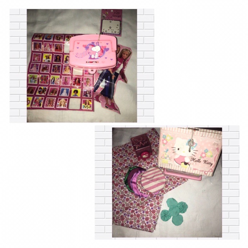 celengan ada gembok dan kuncinya warna pink snoopy dan pink hello kitty bentuk rumah preloved